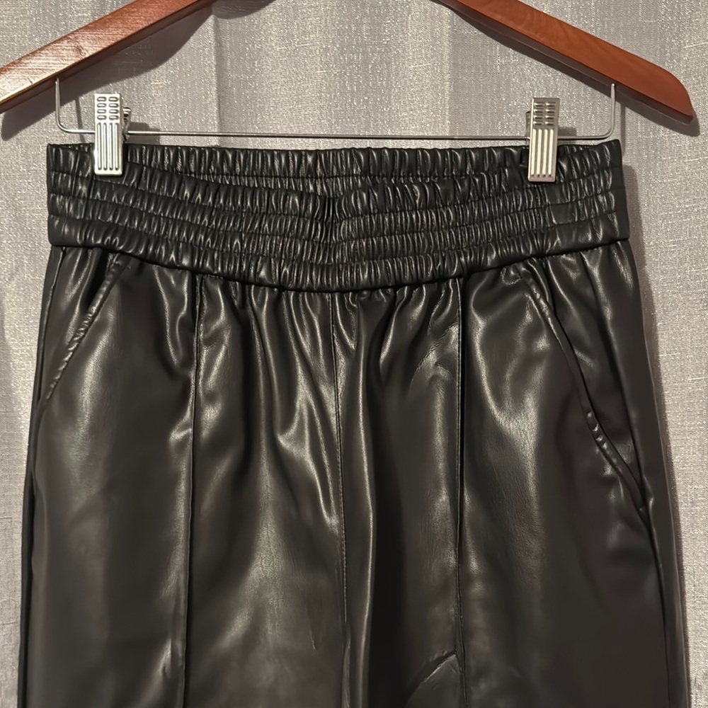 H&M Black Faux Leather Pants